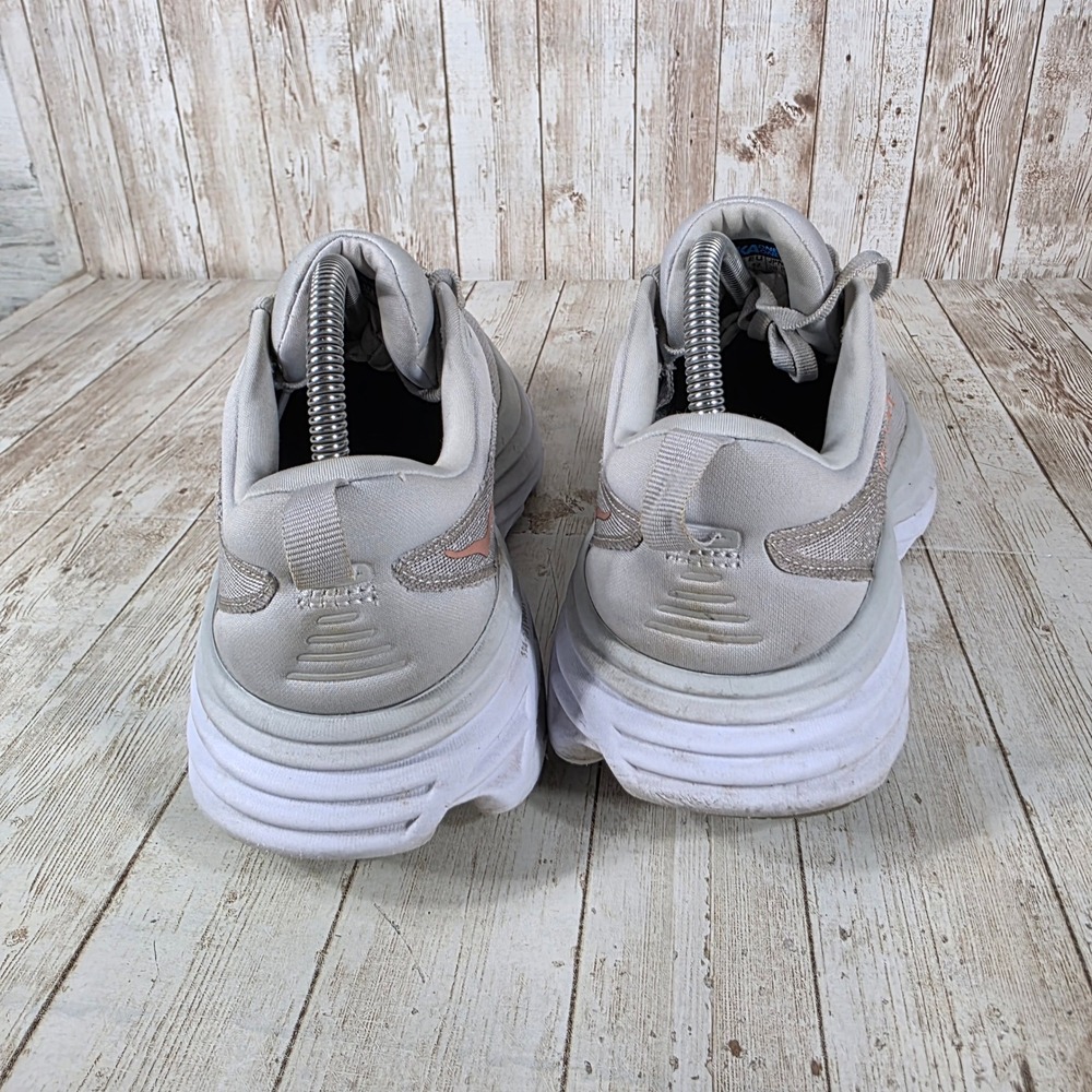 Hoka Bondi 8 Running Shoes Cushioned Comfort Walking Gray Women's 9.5 - Picture 3 of 8